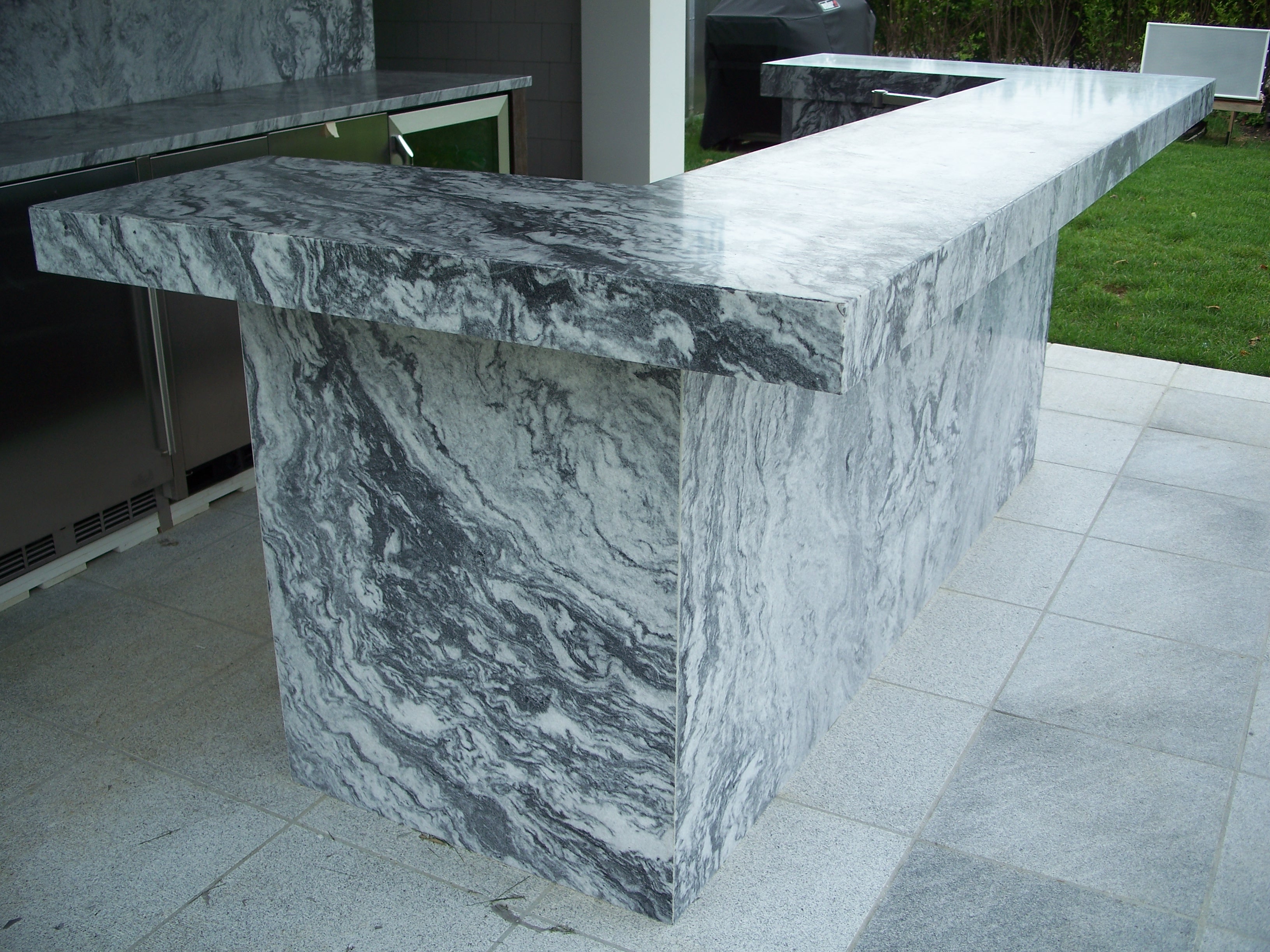Solar Grey Honed Marble Cladding and Countertop